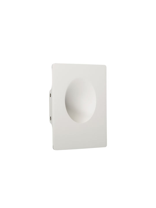 VK Lighting VK/09026/MR11 Παραλληλόγραμμο Μεταλλικό Χωνευτό Σποτ με Ενσωματωμένο LED σε Λευκό χρώμα